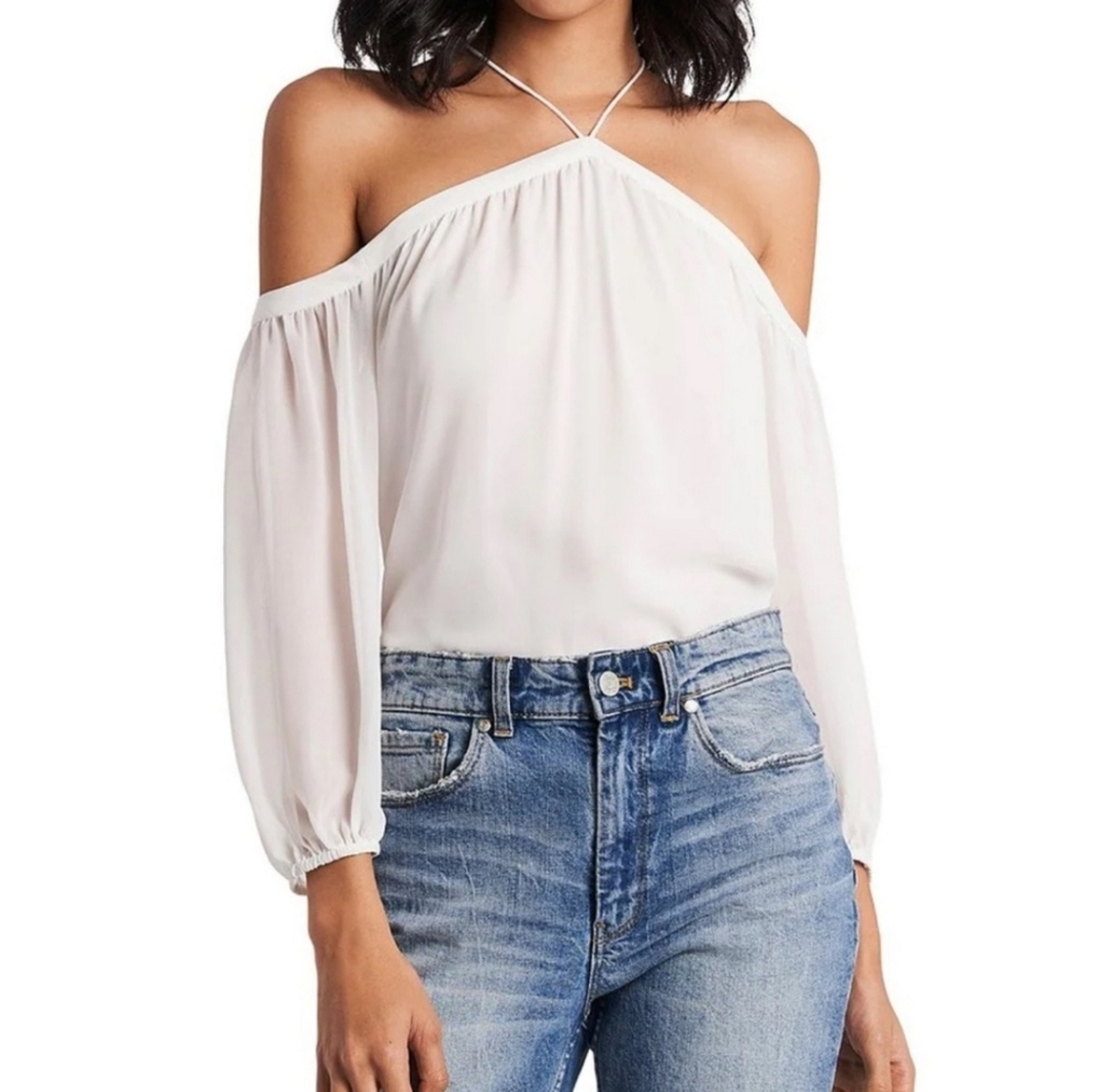 1. STATE Off-Shoulder Halter Neck Blouse